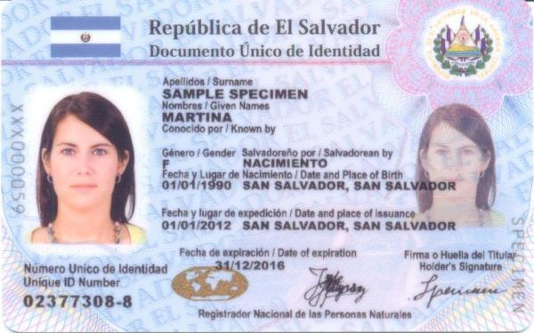 DUI, es el documento unico de identidad de El Salvador
